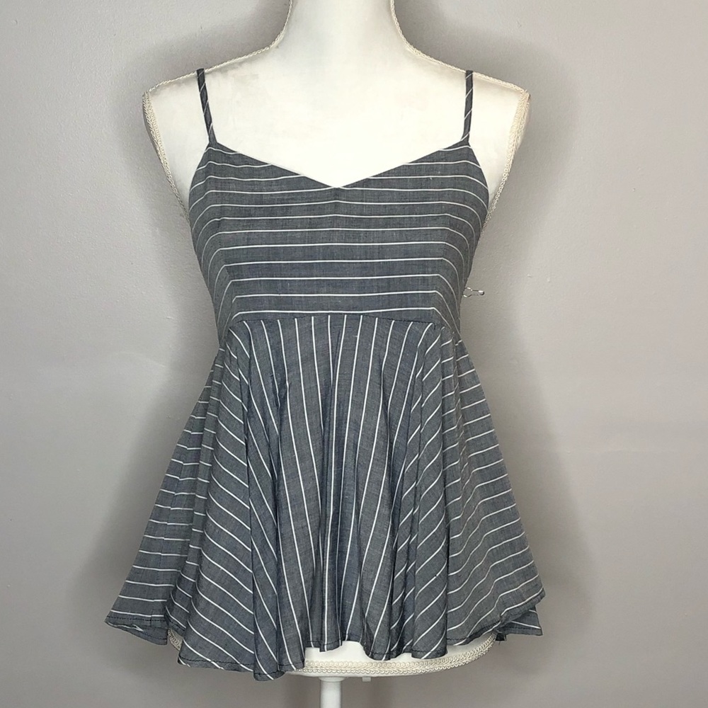 Striped Open Back Bow Tank - Picture 2 of 6